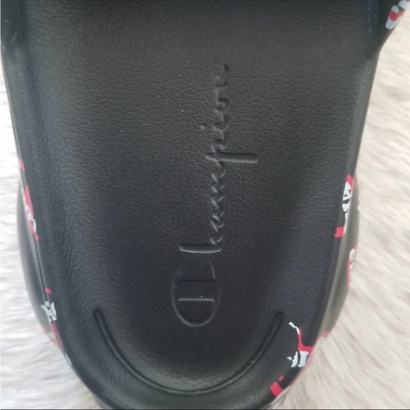 New CHAMPION Meloso Squish Smile Men's Slide Sandals Black/Red Men Size 12 - Picture 4 of 7